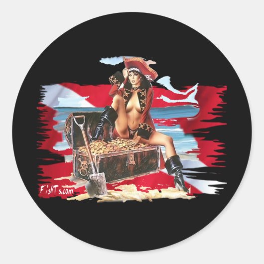 ビキニのホットダイビングベイブ ラウンドシール (正面)