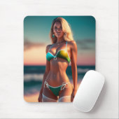 ビキニのマウスパッドで美しい女の子ポーズ マウスパッド (マウス)