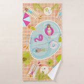 ビキニの女の子と男遊のスイミングプールゲーム バスタオル (バスタオル)