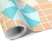 ビキニの女の子と男遊のスイミングプールゲーム ラッピングペーパー (ロールコーナー)