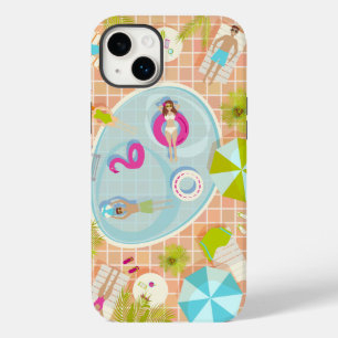 ビキニの女の子と男遊のスイミングプールゲーム Case-Mate iPhone 14 PLUSケース