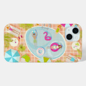 ビキニの女の子と男遊のスイミングプールゲーム Case-Mate iPhoneケース (裏面 (横))