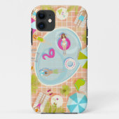 ビキニの女の子と男遊のスイミングプールゲーム Case-Mate iPhoneケース (裏面)