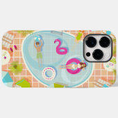 ビキニの女の子と男遊のスイミングプールゲーム Case-Mate iPhoneケース (裏面 (横))