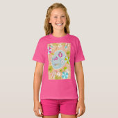 ビキニの女の子と男遊のスイミングプールゲーム Tシャツ (正面フル)