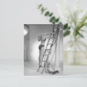 ビキニの女の子Black and White photo ポストカード (スタンド正面)