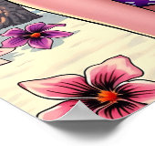 ビキニの女性とバンダナのビーチ ポスター (角)