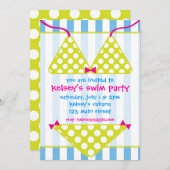 ビキニの水着の水泳のプールのパーティの招待状 招待状 (正面/裏面)