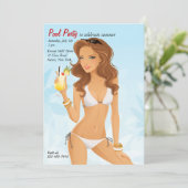 ビキニの美しい女の子の招待状 招待状 (スタンド正面)