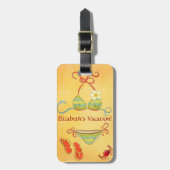 ビキニの荷物のラベルは個人化なります ラゲッジタグ (正面縦)