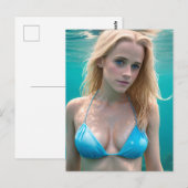 ビキニの金髪の水中写真のポストカード ポストカード (正面/裏面)