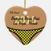 ビキニの黒い水玉模様 セラミックオーナメント (裏面)