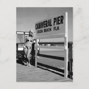 ビキニガールアットカナベラルピアココアビーチフロリダ ポストカード