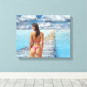 ビキニガールサンダー_コーブ キャンバスプリント (インサイチュ (ウッドフロア))