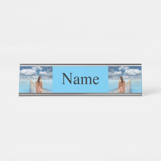 ビキニガールサンダー_コーブ デスクネームプレート (正面)