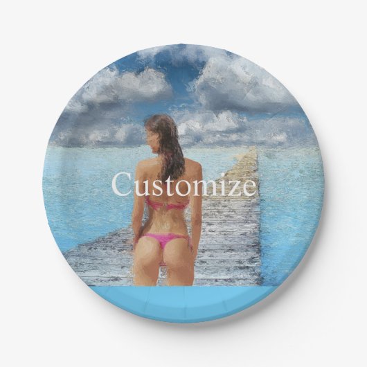 ビキニガールサンダー_コーブ ペーパープレート (正面)