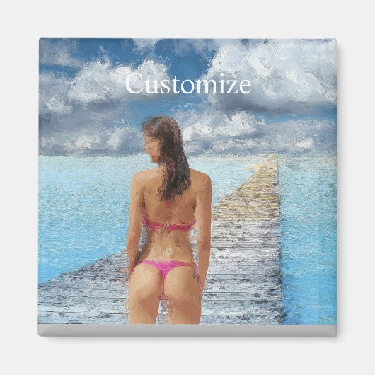 ビキニガールサンダー_コーブ マグネット (正面)