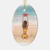 ビキニガールビーチクリスマスオーナメント セラミックオーナメント (左)