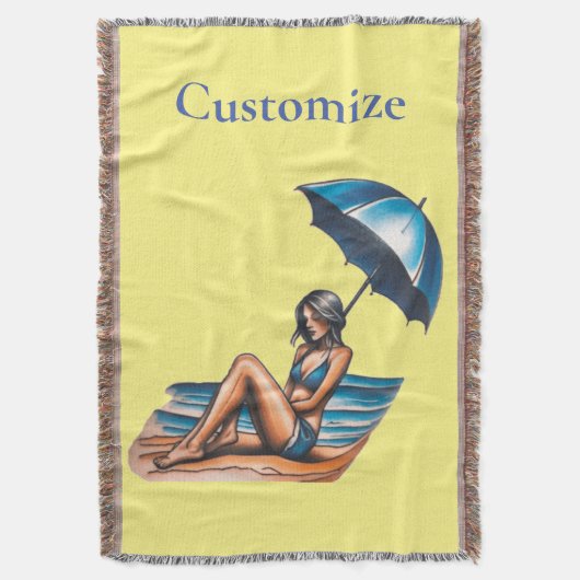 ビキニガールビーチナッピンサンダー_コーブ スローブランケット (正面縦)