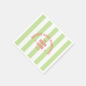 ビキニスアンドマルティニスザバッククラブグリーンストライプ スタンダードカクテルナプキン (角)