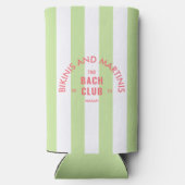 ビキニスアンドマルティニスザバッククラブグリーンストライプ スリム缶クーラー (裏面)