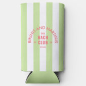 ビキニスアンドマルティニスザバッククラブグリーンストライプ スリム缶クーラー (正面)