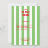 ビキニスアンドマルティニスザビーチクラブカバナパーティー 招待状 (裏面)