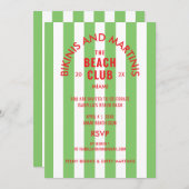 ビキニスアンドマルティニスザビーチクラブカバナパーティー 招待状 (正面/裏面)