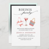 ビキニスパーティーブライダルシャワーバチェロレッテ 招待状 (正面/裏面)