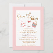 ビキニスパーティーブライダルシャワー保存日付 招待状 (正面)