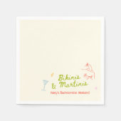 ビキニス&マルチニスハンドドローバチェロレッテ スタンダードカクテルナプキン (正面)