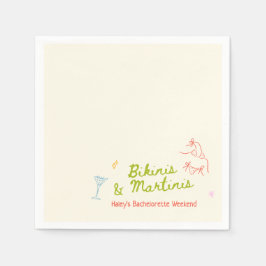 ビキニス&マルチニスハンドドローバチェロレッテ スタンダードカクテルナプキン