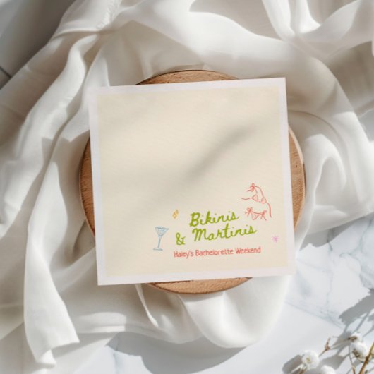 ビキニス&マルチニスハンドドローバチェロレッテ スタンダードカクテルナプキン