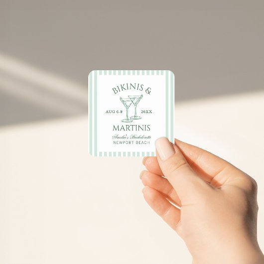 ビキニス&マルティニスグリーンバチェロレッテ週末 スクエアシール