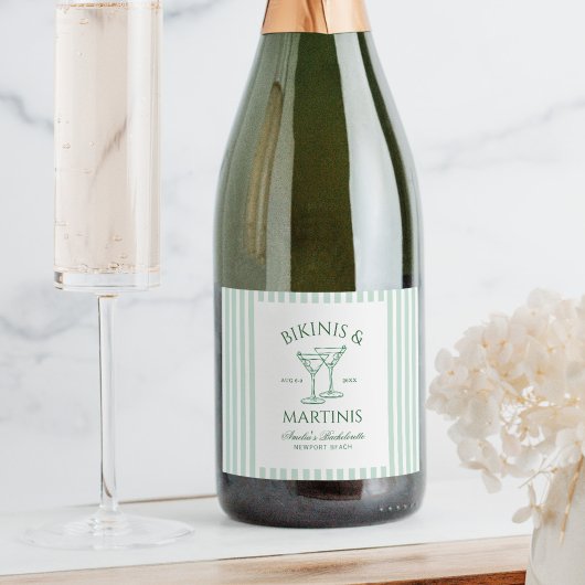 ビキニス&マルティニスグリーンバチェロレッテ スパークリングワインラベル