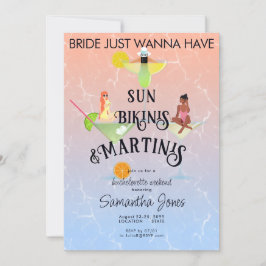 ビキニス&マルティニスビーチトロピカルヘンバッチェロレット 招待状