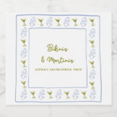 ビキニス&マルティニスブルーオリーブバチェロレッテ リキュールボトルラベル (シングルラベル)