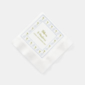 ビキニス&マルティニスブルーオリーブバチェロレッテ 縁ありカクテルナプキン (角)