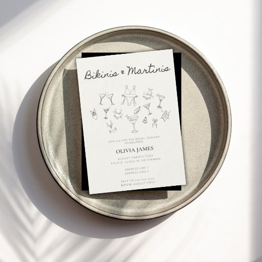 ビキニス&マルティニス・バチェロレット・パーティー 招待状