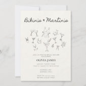 ビキニス&マルティニス・バチェロレット・パーティー 招待状 (正面)