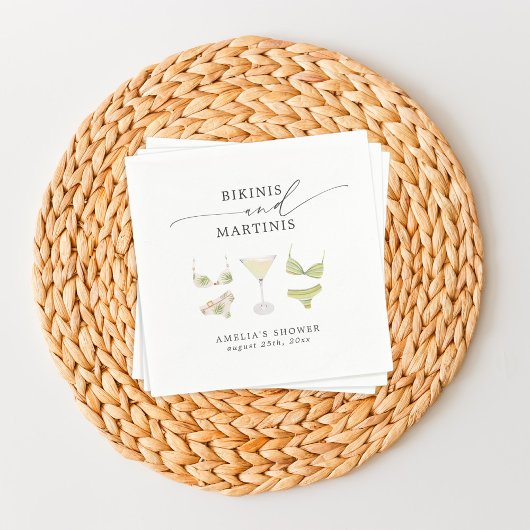 ビキニス&マルティーニブライダルシャワーバチェロレッテ スタンダードカクテルナプキン
