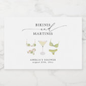 ビキニス&マルティーニブライダルシャワーバチェロレッテ リキュールボトルラベル (シングルラベル)