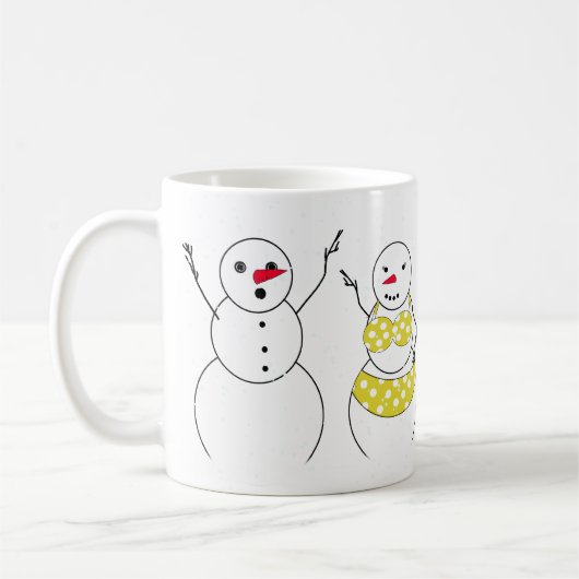 ビキニタイムの雪だるま コーヒーマグカップ (左)