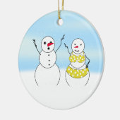 ビキニタイムの雪だるま セラミックオーナメント (左)