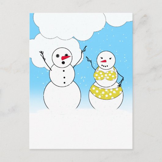 ビキニタイムの雪だるま ポストカード (正面)