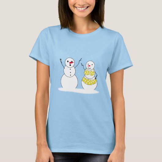 ビキニタイムの雪だるま Tシャツ (正面)