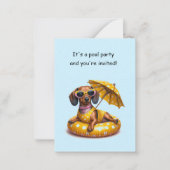 ビキニダッシュンドプールパーティー ノートカード (正面)