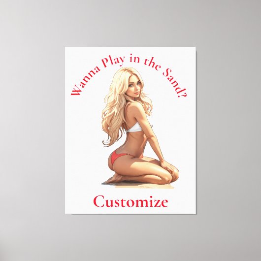 ビキニビーチガールサンダー_コーブ キャンバスプリント (正面)