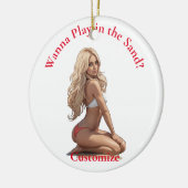 ビキニビーチガールサンダー_コーブ セラミックオーナメント (左)