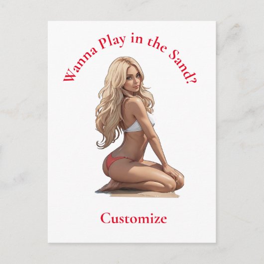 ビキニビーチガールサンダー_コーブ ポストカード (正面)